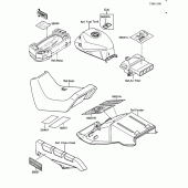 Схема вузла: Інформаційні наклейки для Kawasaki ZX600 Ninja 600R