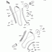 Схема вузла: Розподільний вал & Ланцюг ГРМ & Натягувач для Kawasaki VN900 Vulcan 900 Custom