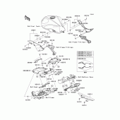 Схема вузла: Задні бічні обтічники & Захист ланцюга для Kawasaki ZR750 Z750R ABS