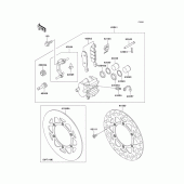 Схема вузла: Переднє гальмо (D1 - d3) для Kawasaki KX100