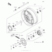 Схема вузла: Ступиця заднього колеса для Kawasaki KLZ1000 Versys 1000 LT