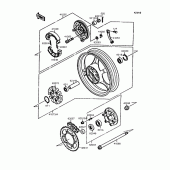 Схема узла: Заднее колесо & Приводная цепь для Kawasaki EL250 Eliminator 250SE