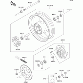 Схема узла: Ступица заднего колеса для Kawasaki ZX750 ZXR750
