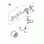 Схема узла: Масляный насос & Масляный фильтр для Kawasaki EX400 GPZ400S