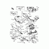 Схема вузла: Side Covers/Chain Cover для Kawasaki BX250 NINJA 250SL