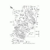 Схема вузла: Картер двигуна (1/2) для Kawasaki VN1600 VN1600 Mean Streak