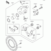 Схема вузла: Заднє гальмо для Kawasaki VN1500 VN1500 Classic