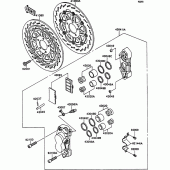 Схема узла: Передний тормоз для Kawasaki ZX750 ZXR750