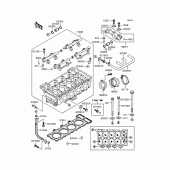 Схема вузла: Головка циліндра для Kawasaki ZR400 Xanthus