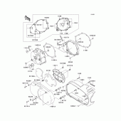Схема вузла: Left engine cover(s) для Kawasaki VN1500 Vulcan 1500 Classic FI