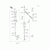 Схема вузла: Задній гальмівний циліндр для Kawasaki KMX125