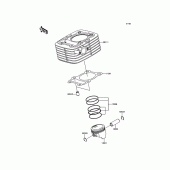 Схема вузла: Циліндр & Поршень для Kawasaki KLX125 KLX125