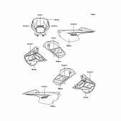Схема вузла: Наклейки (Зелений KL110-A2) для Kawasaki KL110 KSR