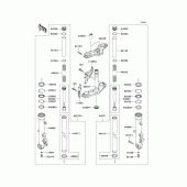 Схема вузла: Вилка передньої осі для Kawasaki ER650 ER-6N ABS