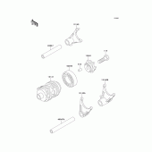 Схема вузла: Change drum/shift fork для Kawasaki KX100
