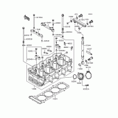 Схема узла: Головка цилиндра для Kawasaki ZX1100 GPZ1100
