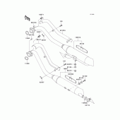 Схема вузла: Вихлопна система для Kawasaki VN800 Vulcan 800 Classic