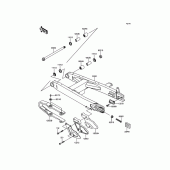 Схема вузла: Задній важіль (Маятник) для Kawasaki KX100