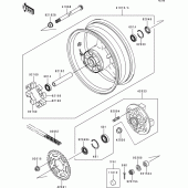 Схема вузла: Ступиця заднього колеса для Kawasaki ZX600 Ninja ZX-6R