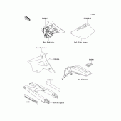 Схема узла: Информационные наклейки для Kawasaki KX250/ KX252 KX250