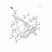 Схема вузла: Кріплення двигуна для Kawasaki BJ250 Estrella RS
