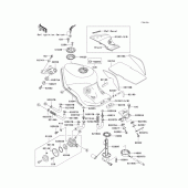 Схема узла: Топливный бак(1/2)(zx1100-d2) для Kawasaki ZX1100 Ninja ZX-11