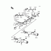 Схема вузла: Вихлопна система для Kawasaki ZX900 GPZ900R
