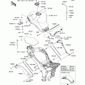 Схема узла: Топливный бак для Kawasaki ZX1000 Z1000SX