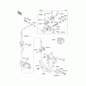 Схема узла: Передний тормозной цилиндр для Kawasaki KX100