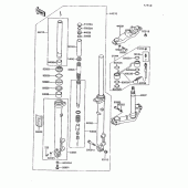 Схема вузла: Вилка передньої осі для Kawasaki ZG1200 Voyager XII