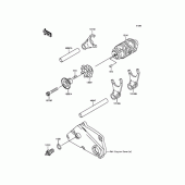 Схема узла: Копирный вал\Вилки для Kawasaki KLX250 D-Tracker X