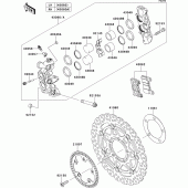 Схема узла: Передний тормоз для Kawasaki ZX1000 Ninja 1000 ABS