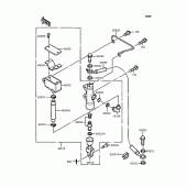 Схема вузла: Задній гальмівний циліндр Kawasaki KMX50 KSR-I