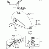 Схема вузла: Паливний бак для Kawasaki VN750 VN750 Twin
