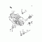 Схема вузла: Gear Change Drum/Shift Fork(s) для Kawasaki KX450 KX450F