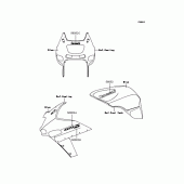 Схема вузла: Наклейки (Синій) для Kawasaki ZX400 ZZR400