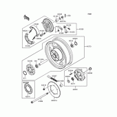 Схема вузла: Заднє колесо & Привідний ланцюг для Kawasaki VN250 Eliminator 250V