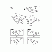 Схема вузла: Задні бічні обтічники & Захист ланцюга для Kawasaki KL250 KL250 Super Sherpa