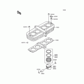 Схема вузла: Циліндр & Поршень для Kawasaki ZR750 Zephyr