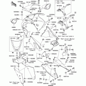 Схема вузла: Облицювальні елементи для Kawasaki ZX1200 Ninja ZX-12R