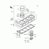 Схема узла: Цилиндр & Поршень (s) для Kawasaki ZX900 GPZ900R