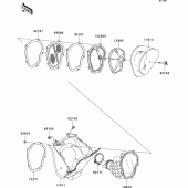 Схема вузла: Повітряний фільтр Kawasaki KX250/ KX252 KX250F