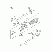 Схема вузла: Gear change drum/shift fork (s) для Kawasaki ZX750 Ninja ZX-7R