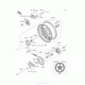 Схема узла: Заднее колесо & Приводная цепь для Kawasaki ZX1400 Ninja ZX-14R ABS