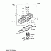 Схема вузла: Циліндр & Поршень для Kawasaki ZX600 Ninja 600R