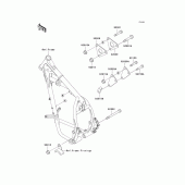 Схема узла: Крепление двигателя для Kawasaki KL650 KLR650