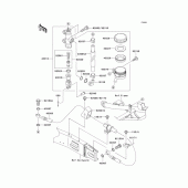 Схема узла: Задний тормозной цилиндр для Kawasaki ZX1200 ZZR1200