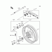 Схема вузла: Ступиця переднього колеса для Kawasaki VN250 Eliminator 250V