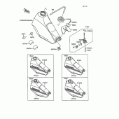 Схема вузла: Паливний бак(1/2)(kl250-d7) для Kawasaki KL250 KLR250