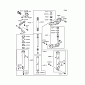 Схема вузла: Вилка передньої осі (EL250A-047066‾) для Kawasaki EL250 Eliminator 250SE